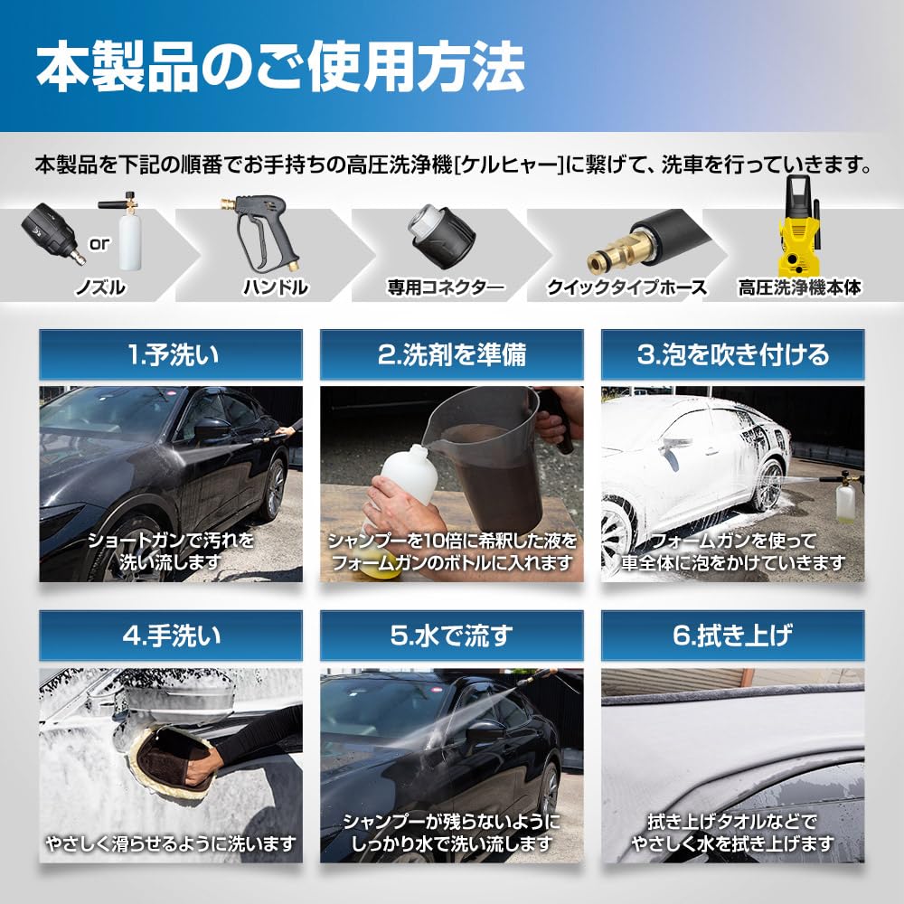 Amazon | YOURS(ユアーズ) 洗車フォームガンセット 【基本セット