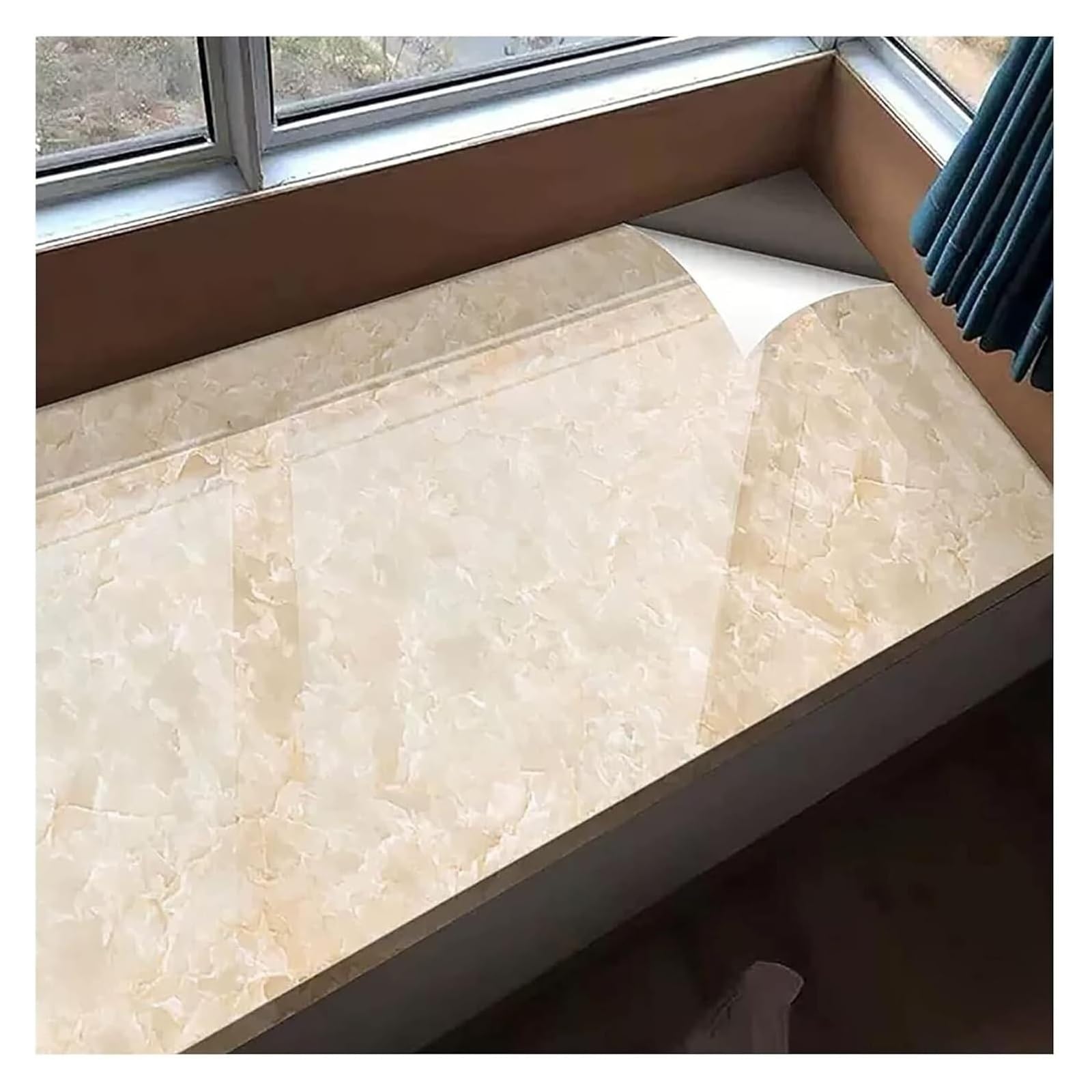 Gjghklhl Beige Marble Contact Paper Peel And Stick Wallpaper Granite Self Adhesive Removable(118.11X31.5in)