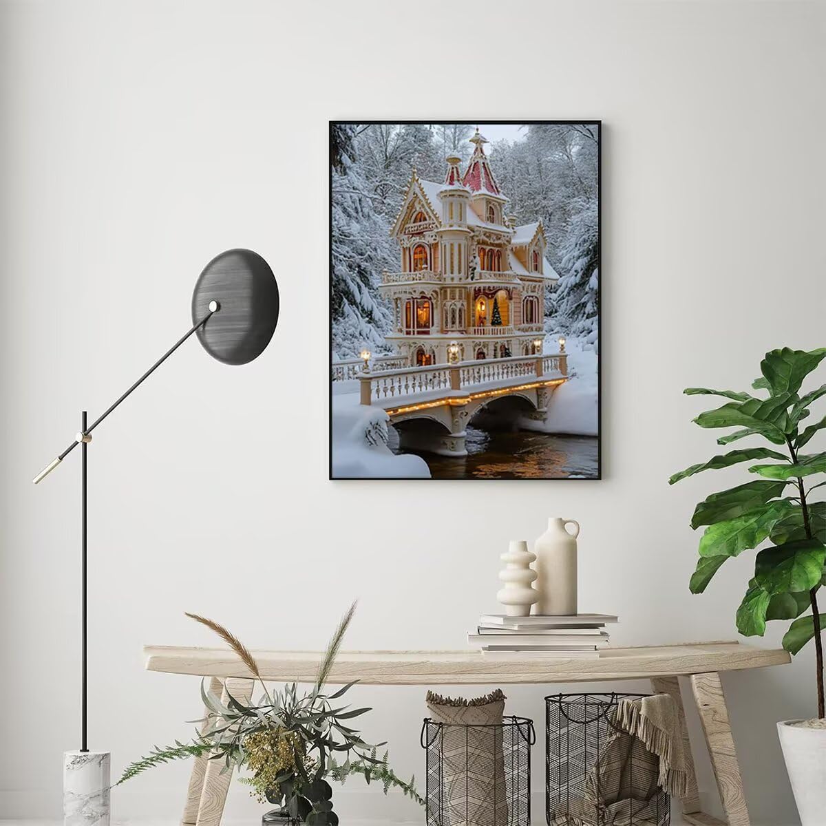 Dipingere con i Numeri Architettura, Paint by Numbers Adulti Ponte, Fai da te Creativi Adulti Quadri da Dipingere Numerati Kit per Decorazione Della Parete di Casa, Regalo 100x135cm Senza Cornice 3B-Q