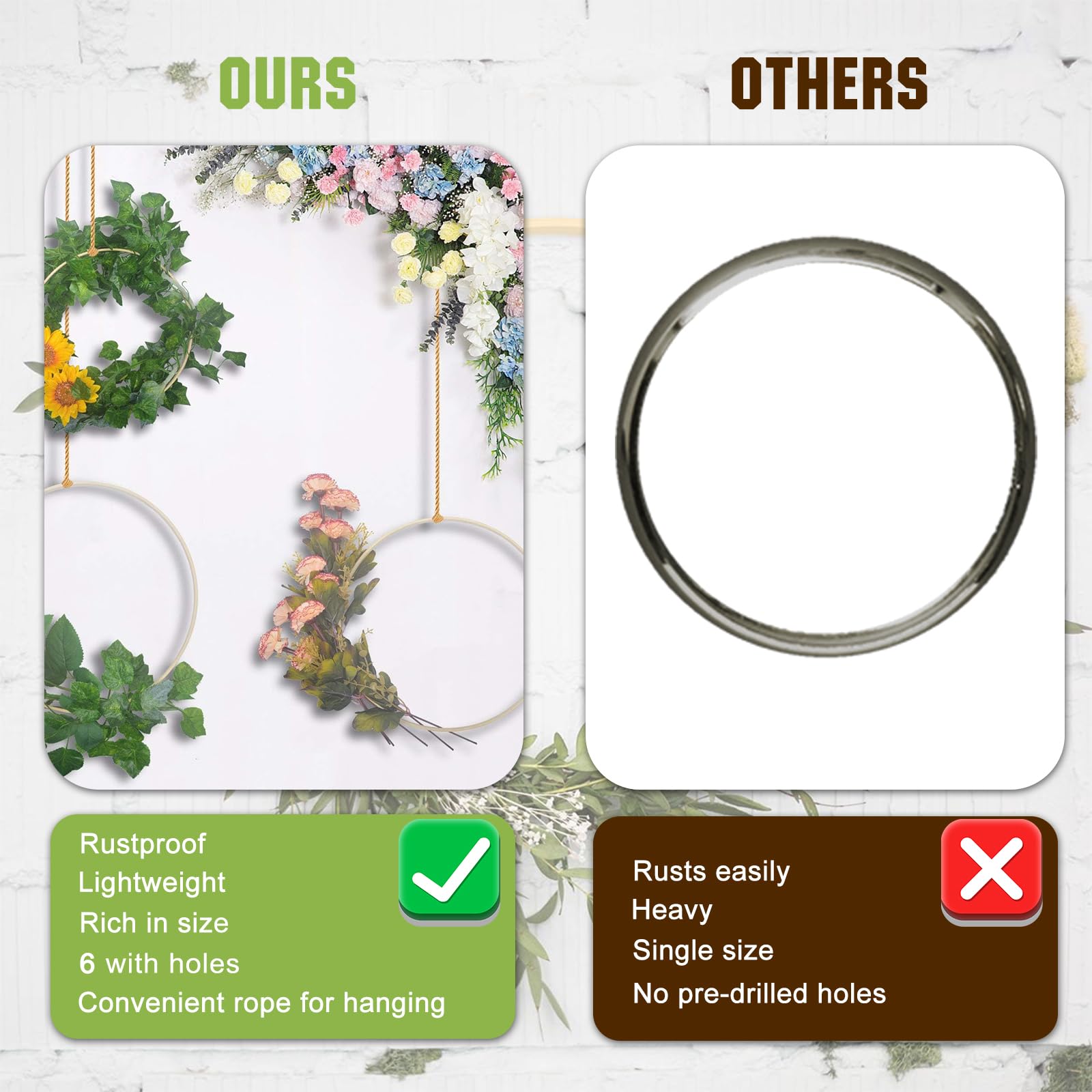 Blanke Houten Ring | Macramé | Plantenhanger | 4,5 cm | Set van 20 stuks | Hobby | DIY