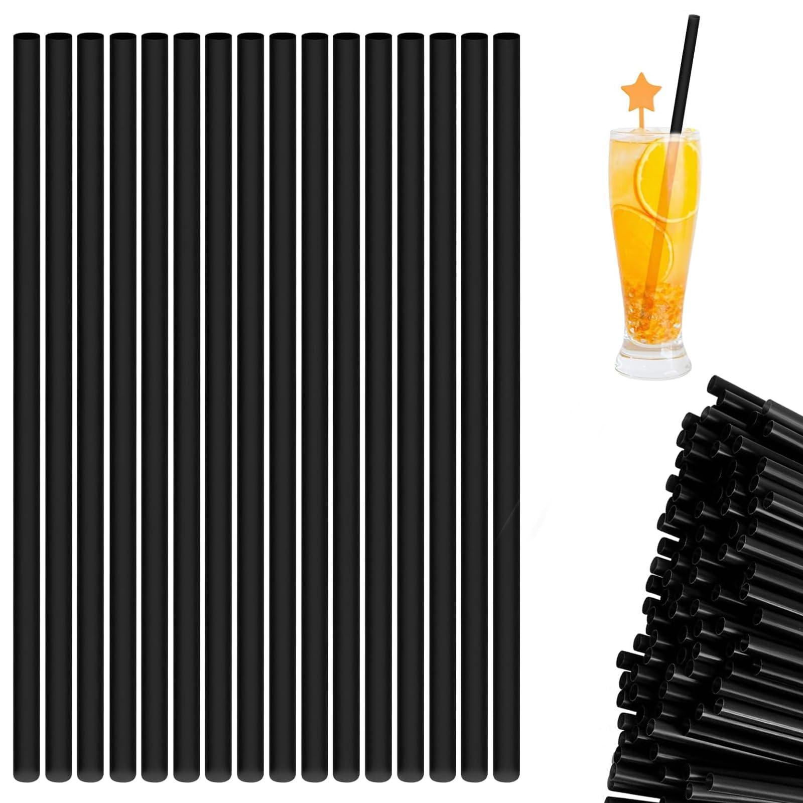 100Pcs Reusable Silicone Straws, Black, Drinking Party Juice Straws for Family Bars Cafes Restaurants BBQ Parties Celebrations, Black。”for Commercial/Catering Use Only – Not for Resale to Consumers”