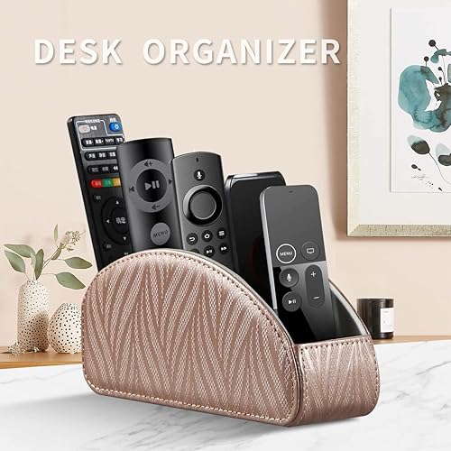 Miniatura 2 de Organizador para controles remotos para mesa, de piel sintética, 5 compartimentos, para escritorio, DVD, medios de comunicación, Blu-Ray,