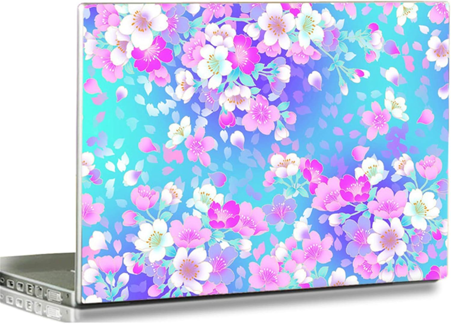 3D Print Laptop Skin Vinyl Sticker Decal, 12" 13" 13.3" 14" 15" 15.4" 15.6 inch Laptop Skin Sticker Cover Art Decal Protector Fits HP Dell Lenovo Compaq Apple Asus Acer (Blue Flower) : Electronics