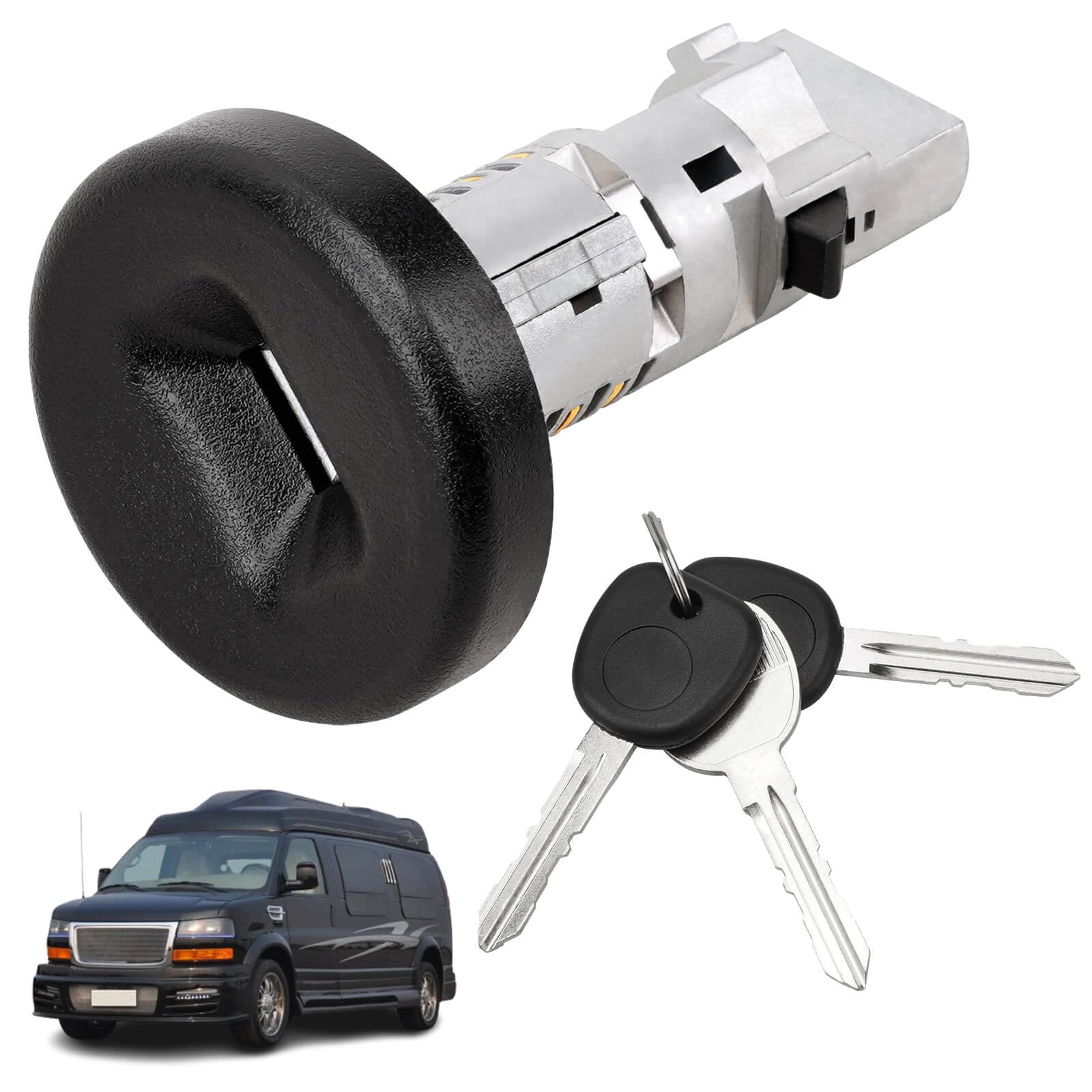 RAMATA 924-796 Ignition Switch Lock Cylinder &Non-Transponder Key Fit for 2007-2014 Chevy Silverado1500 2500 3500 Suburban Tahoe Avalanche, GMC Sierra