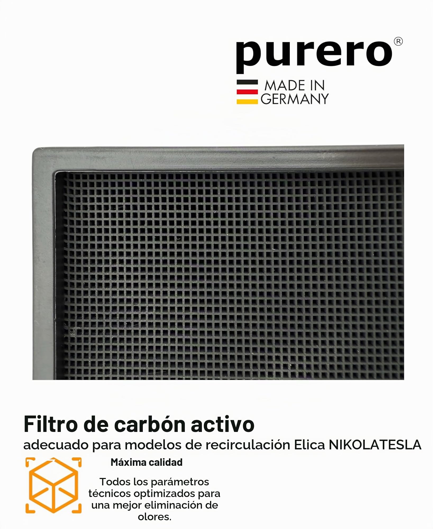2 filtros de cerámica compatibles con filtros de carbón Elica Nikola Tesla KIT0167755, aptos para modelos Nikolatesla Alpha Fit, 3Z, Prime S, fabricado en Alemania