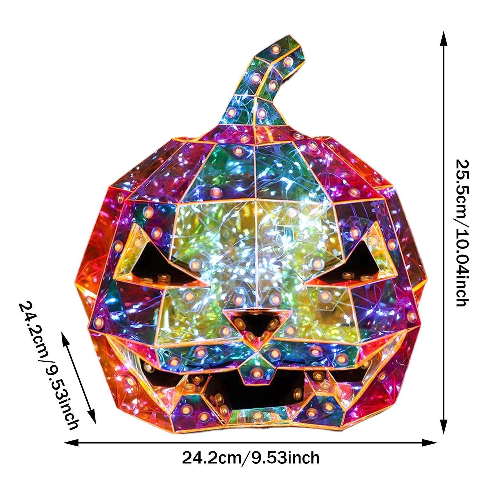 Halloween dekoracje dyni świecące pryzmatyczne plug and play
