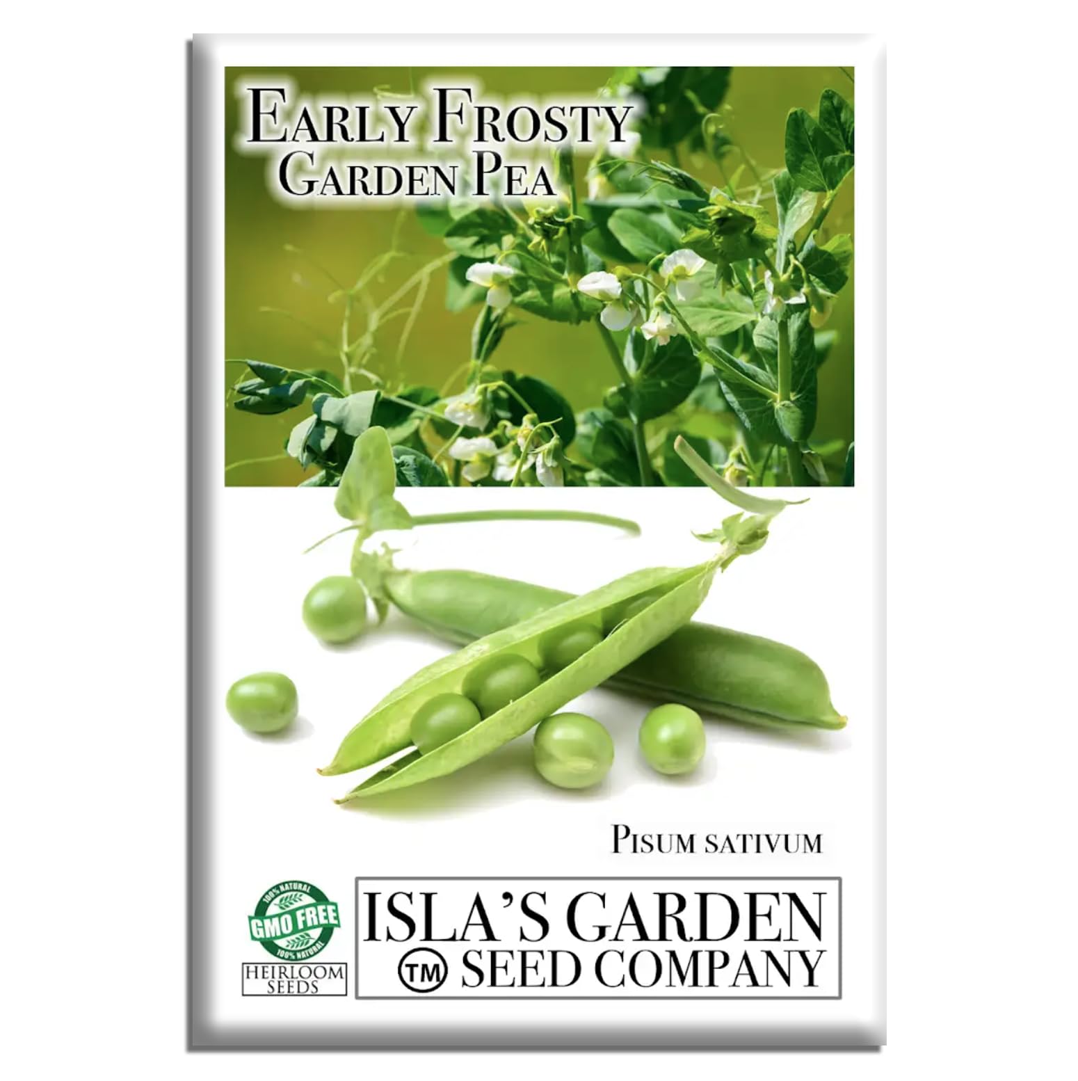 Early Frosty Garden Pea Seeds (Pisum sativum) – 50+ Non-GMO & Heirloom Seeds for Planting, Cold-Hardy Variety for Early Spring Harvests, by Isla’s Garden Seeds, High 90% Germination, Gift Idea