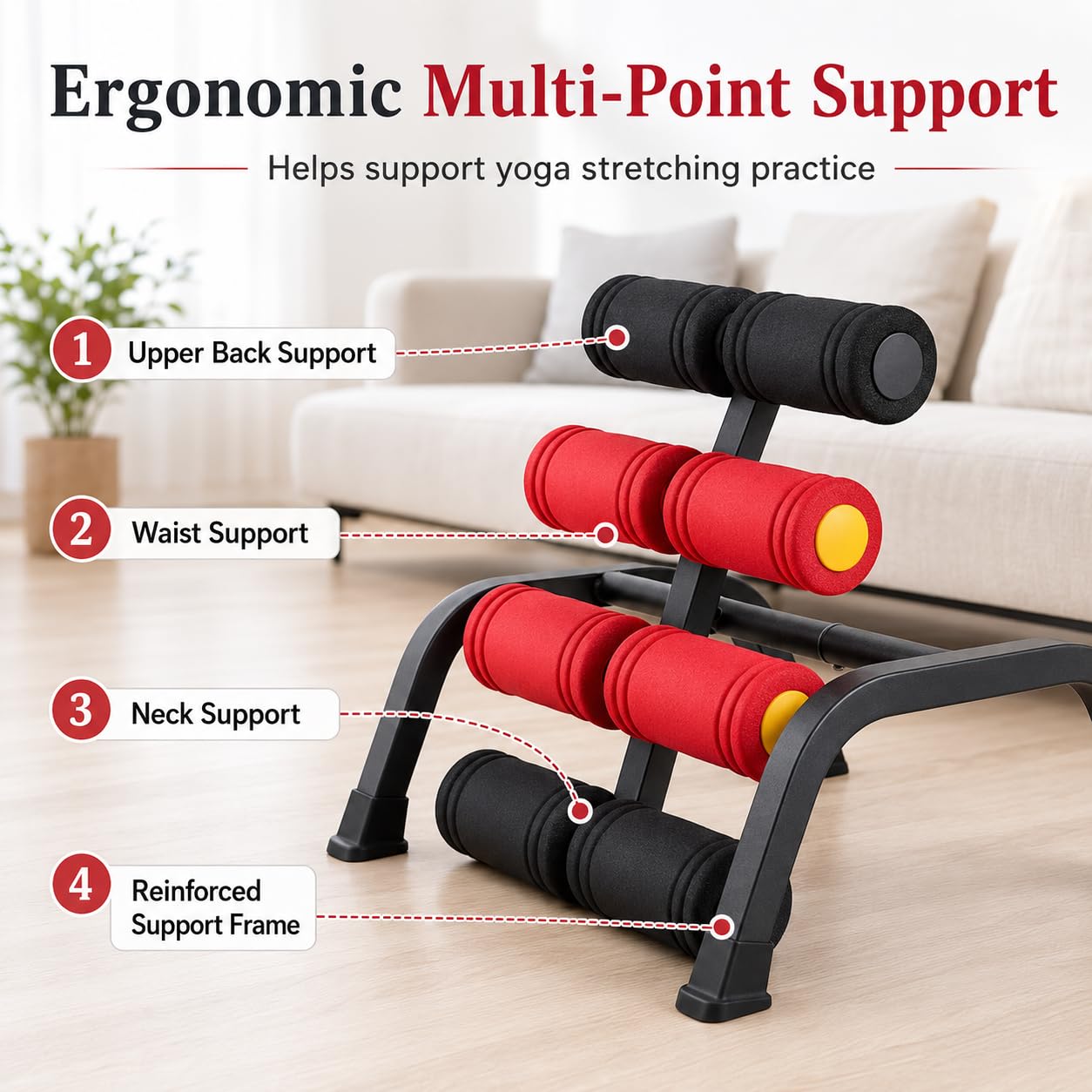 Mini tavolo di inversione, capacità 400 libbre, rulli massaggianti a 8 punti | Il design compatto 45 x 45 cm supporta stretching, addominali, yoga e esercizi di inversione controllata.