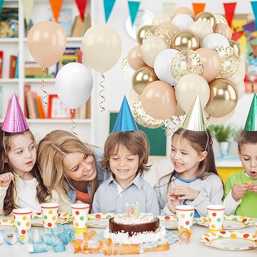 Miniatura 7 de Globos de Confeti Arena Blanca Dorado Rubor, 50 piezas de 12 pulgadas Globos Neutros Beige Dorado Nude para Decoración de Cumpleaños Boda Despedida