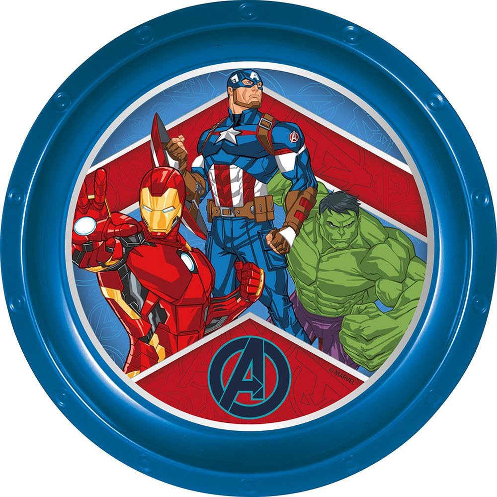 TataWay in viaggio si cresce Marvel Avengers Kids Blue Plastic Dinner Plate Accidental Shock Resistant Reusable