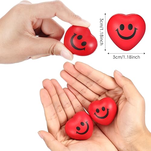 Miniatura 6 de Yaomiao 48 bolas para el estrés con forma de corazón, mini bolas de espuma sonriente para la escuela, carnaval, recompensa, boda, San Valentín,