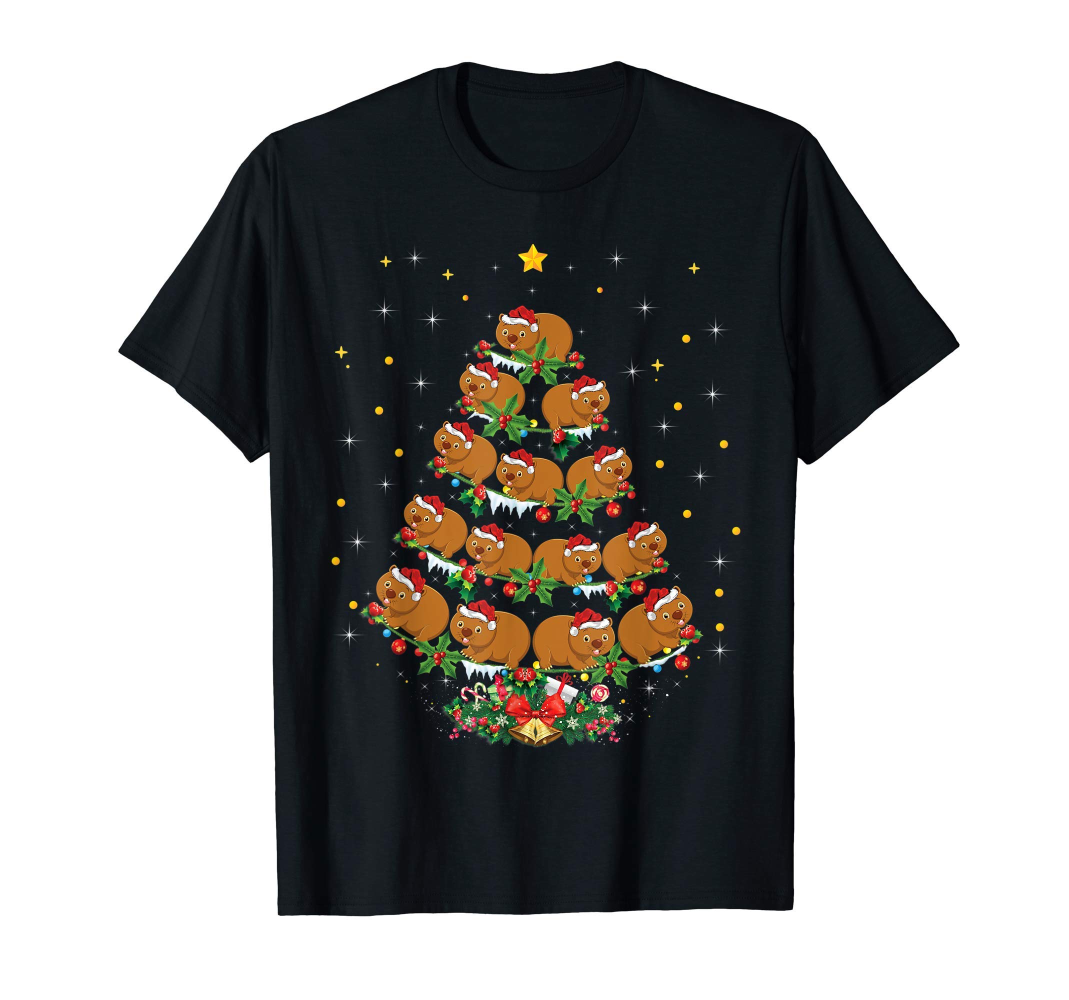 Wombat Christmas Tree GiftsFunny Wombat Animal Lover Xmas Gift Wombat Christmas Tree T-ShirtOEKO-TEX STANDARD 100