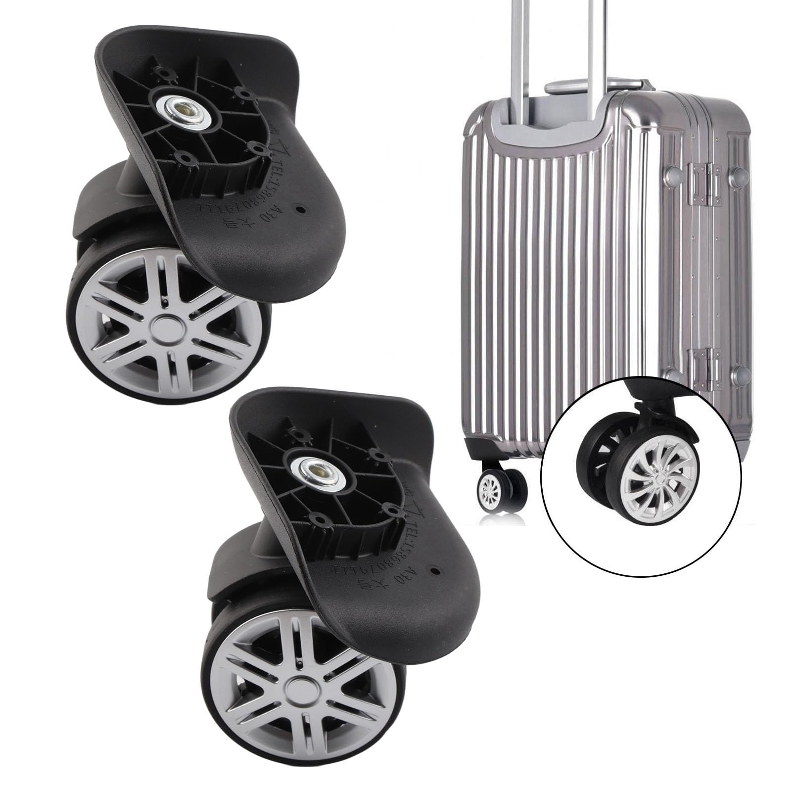 EJ.life Valise Trolley Roue Bagage Roulette 1 paire de roulettes de EJ.life Valise Trolley Roue Bagage Roulette 1 paire de roulettes de