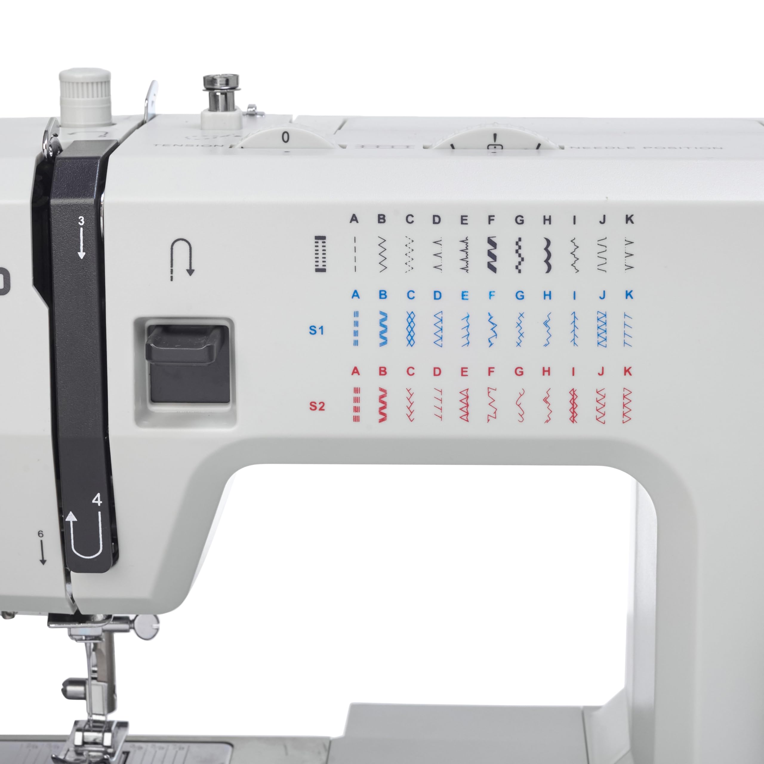 ROLD G70 Nähmaschine mit 34 Nähprogramme, Automatisches Knopfloch, 100-Watt-Servomotor, Nadeleinfädler, Edelstahl-Nähplatte