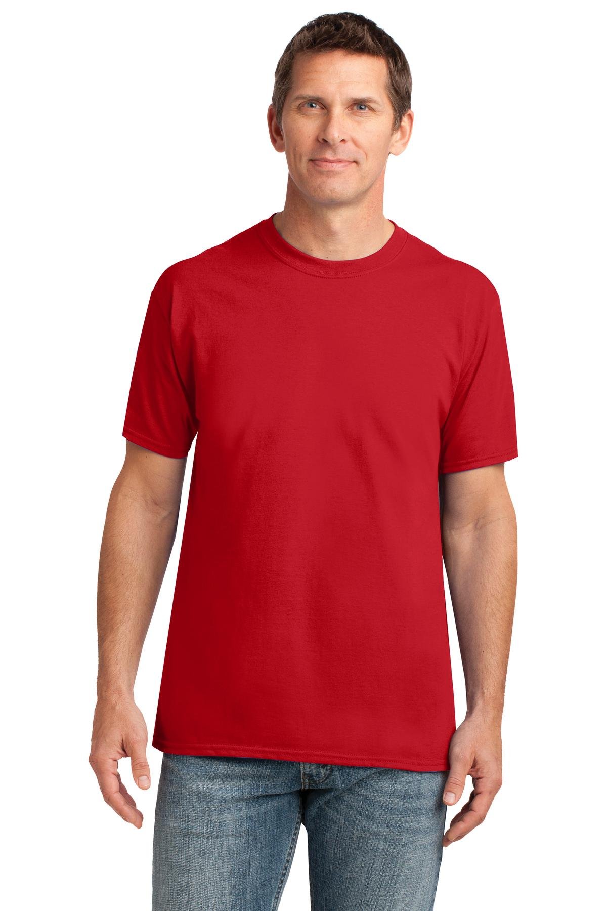 GILDAN T-shirt da uomo in jersey traspirante con colletto da 3/4"