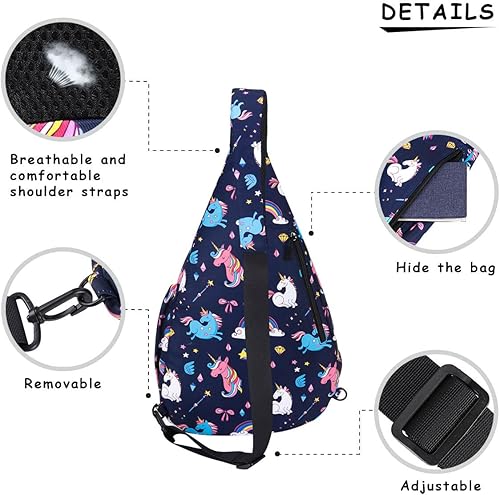 Miniatura 3 de GLOSSYLED Mochila cruzada para mujeres y hombres, mochila de viaje cruzada para el hombro, bolsa de pecho, mochila para senderismo, ciclismo,