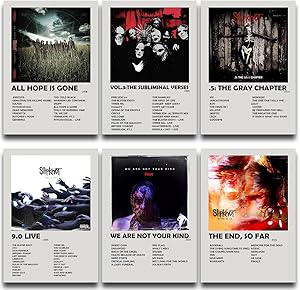 Kit 6 Quadros Placas Decorativas Slipknot em MDF 28x20cm