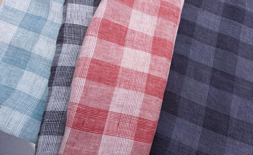 Black Tartan Glen Plaid Pattern 100% Linen Fabric | Soft Touch & Lightweight Material - Ideal for Apparel, Crafts, and Home Decor