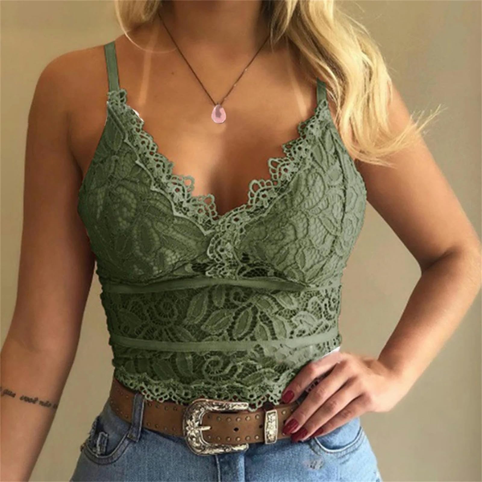 Canottiera Donna Cotone Canottiere in Pizzo Camisole Donne da Donna Basiclette di Bralette Biancheria Intimo di Reggissione