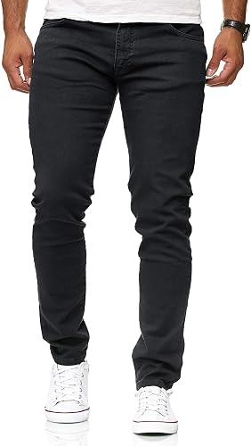 RED BRIDGE - Chinese Classic Single Color Modern Men's Jeans - Black - 1