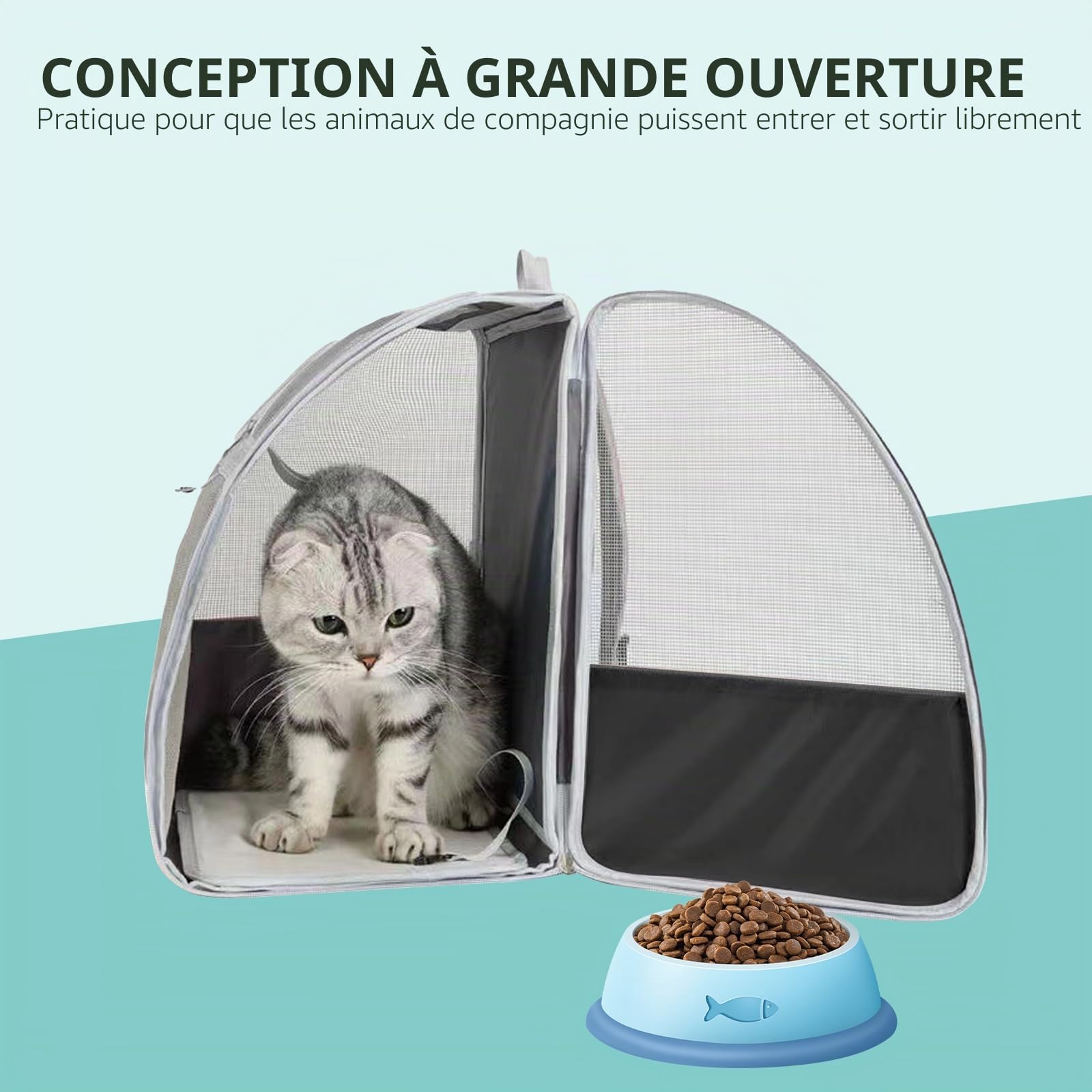 Bordeag Sac Transport Chat, Sac De Transport, Sac À Dos De Transport pour Chat Sac À Dos pour Chat Sac Dos pour Animal De Compagnie pour Voyage