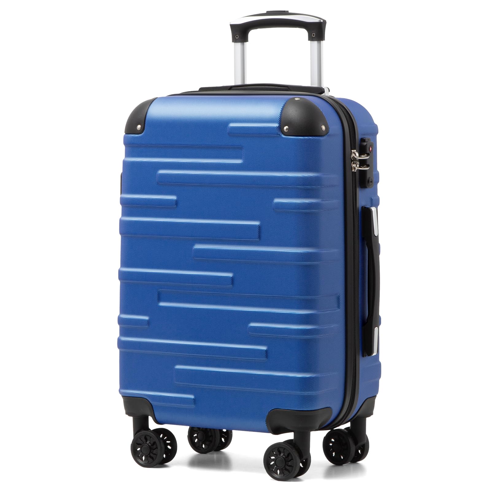 COOLIFE Hartschalen-Koffer Rollkoffer Reisekoffer Vergrößerbares Gepäck (Nur Großer Koffer Erweiterbar) ABS Material mit TSA-Schloss und 4 Rollen