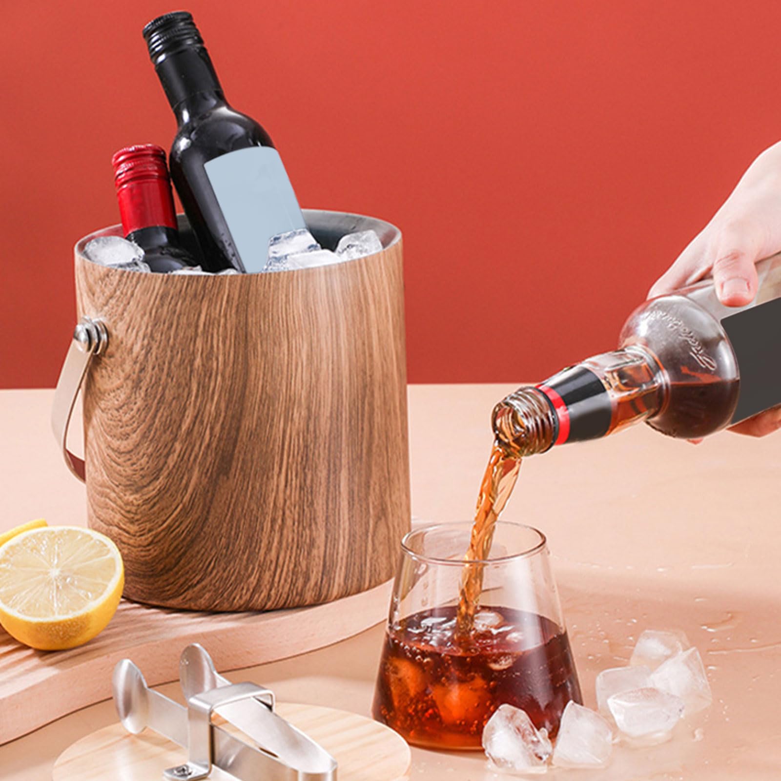 Soportes de hielo comerciales de acero inoxidable de 2 l, aislamiento al vacío de doble pared, construcción a prueba de óxido, para restaurantes, eventos, cubos de hielo