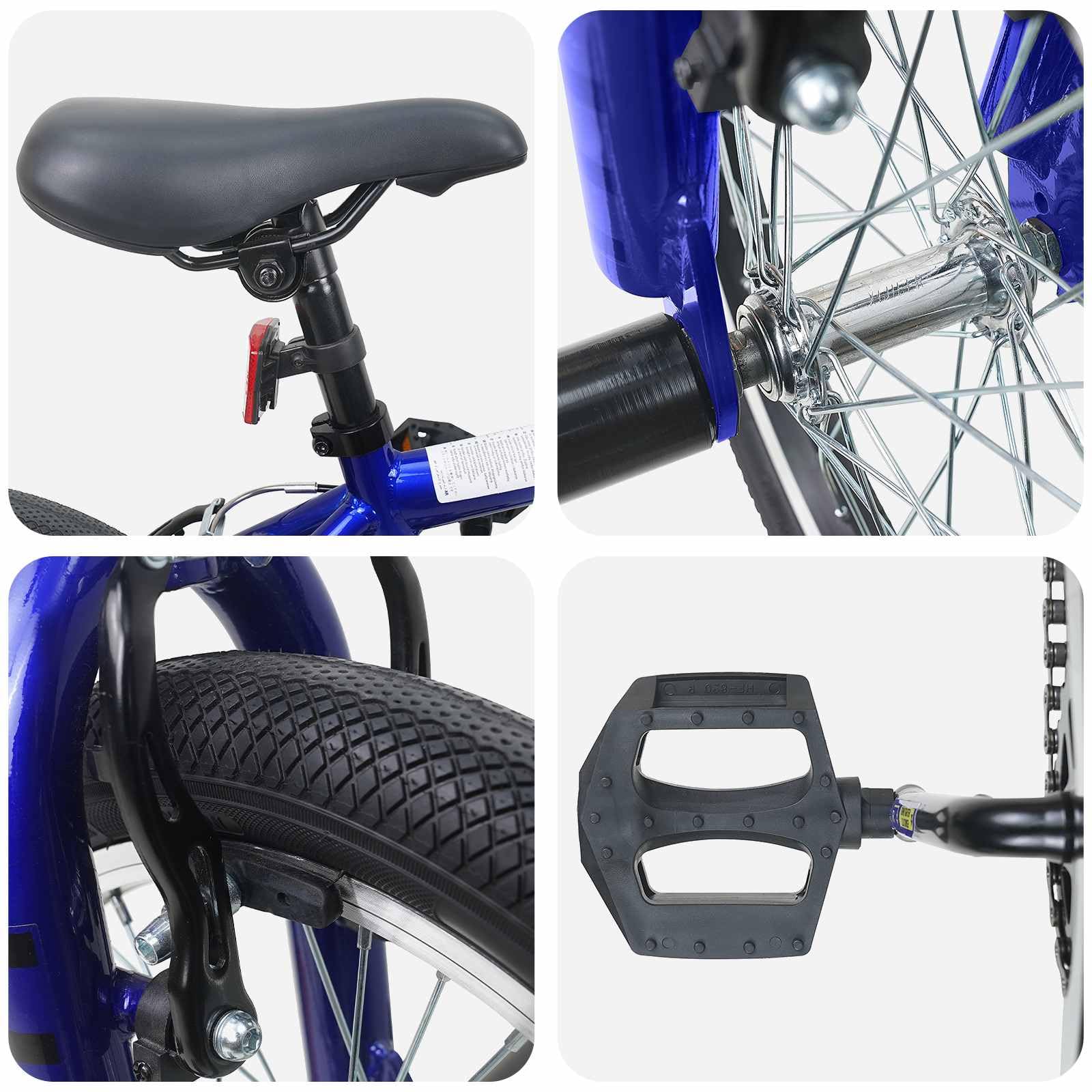 BMX rower dziecięcy 16 cali, rower dla dzieci 5-8 lat, ciemny