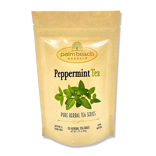 Té de menta - Serie de té de hierbas puro de Palm Beach Herbals (30 bolsas de té) 100% natural