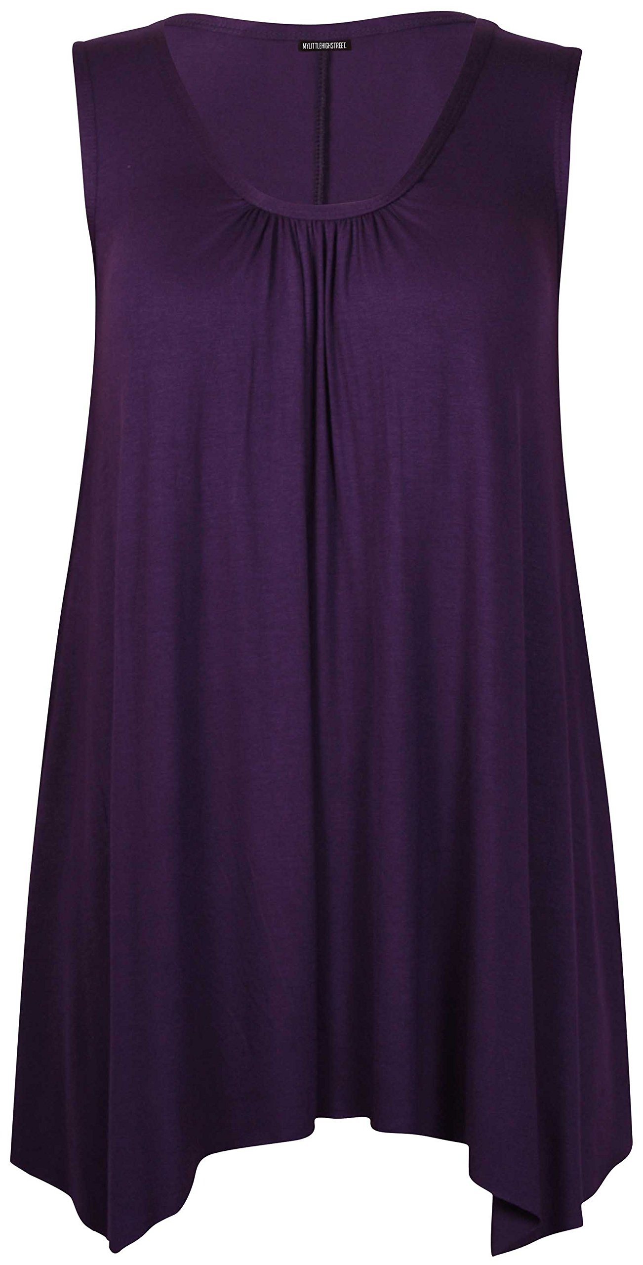 purple hanger Women's Sleeveless Gathered Uneven Hem Vest Top-picture-25