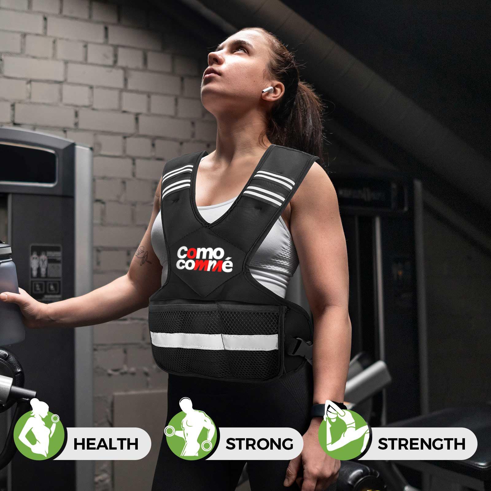 Chaleco con peso ajustable para hombres y mujeres, chaleco de 4-10 libras/12-18 libras/20-33 libras con 6 hierros para pesas, correr, entrenar y entrenar, chaleco de peso corporal ajustable para