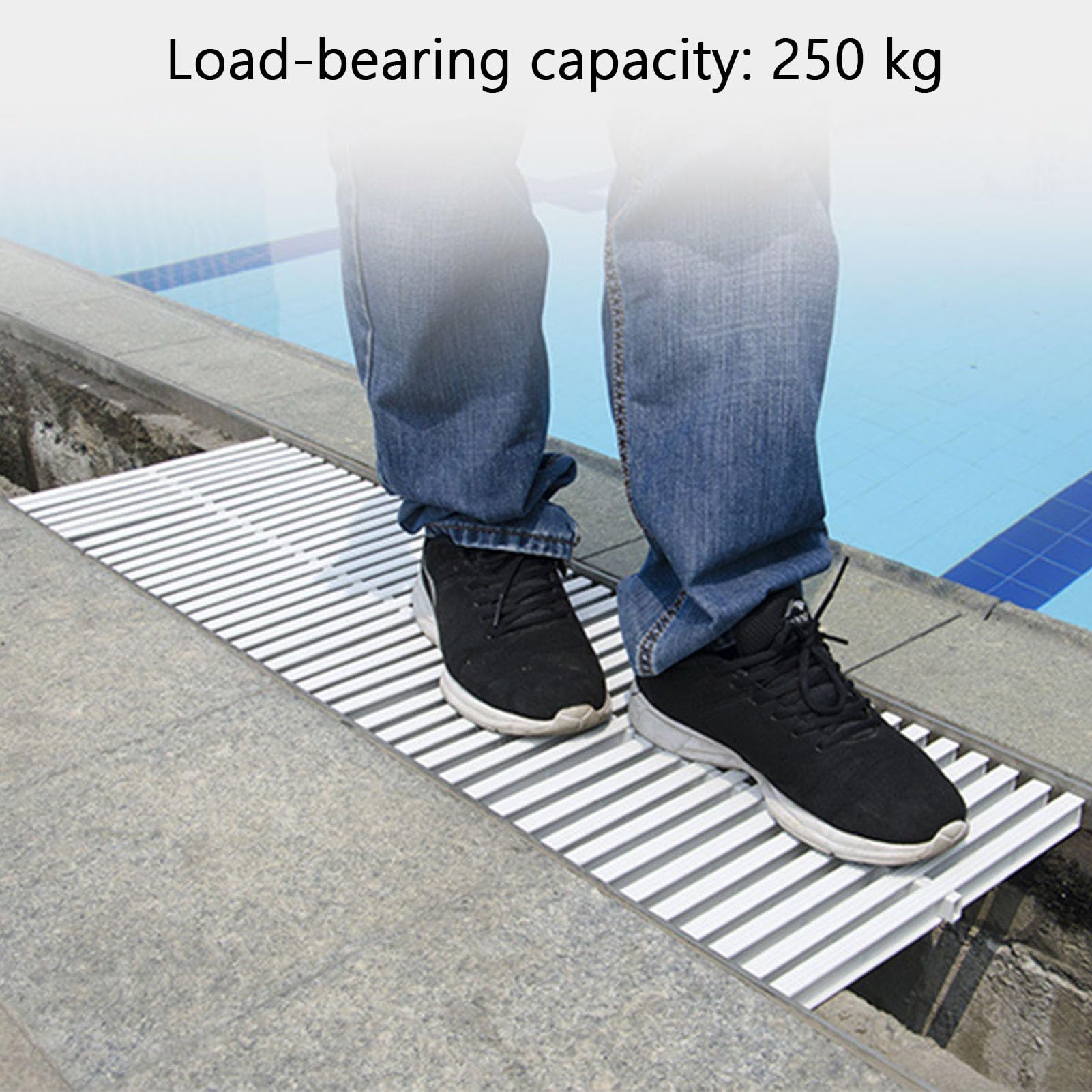 Griglia di drenaggio per Piscina Resistente, Copertura in plastica PP Antiscivolo da 20 cm, capacità di carico 250 kg, griglia di Scarico Durevole per Esterni/Interni, Confezione da 5 Pezzi