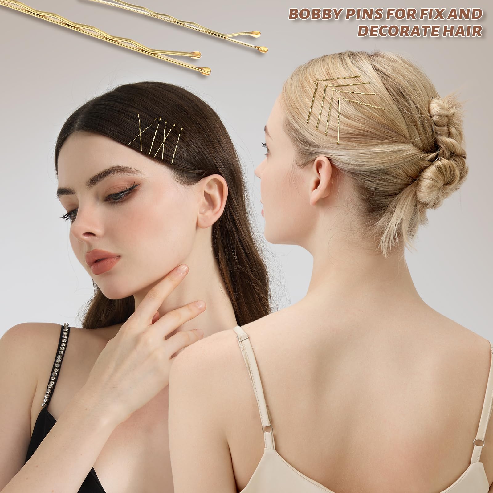 Teenitor 300pcs Blonde Bobby Pins Hair Pins and Hair Bands for Women Girls view 4