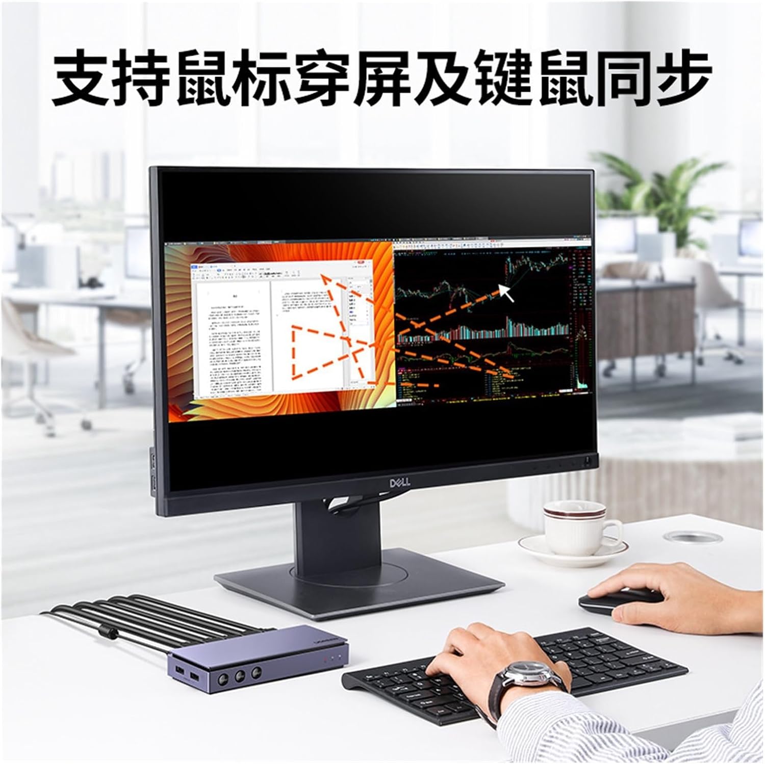 HDMI Split Screen Splitter into Two Computer Multi-Screen Two in and one Out Display Different Screen Switching Splitter