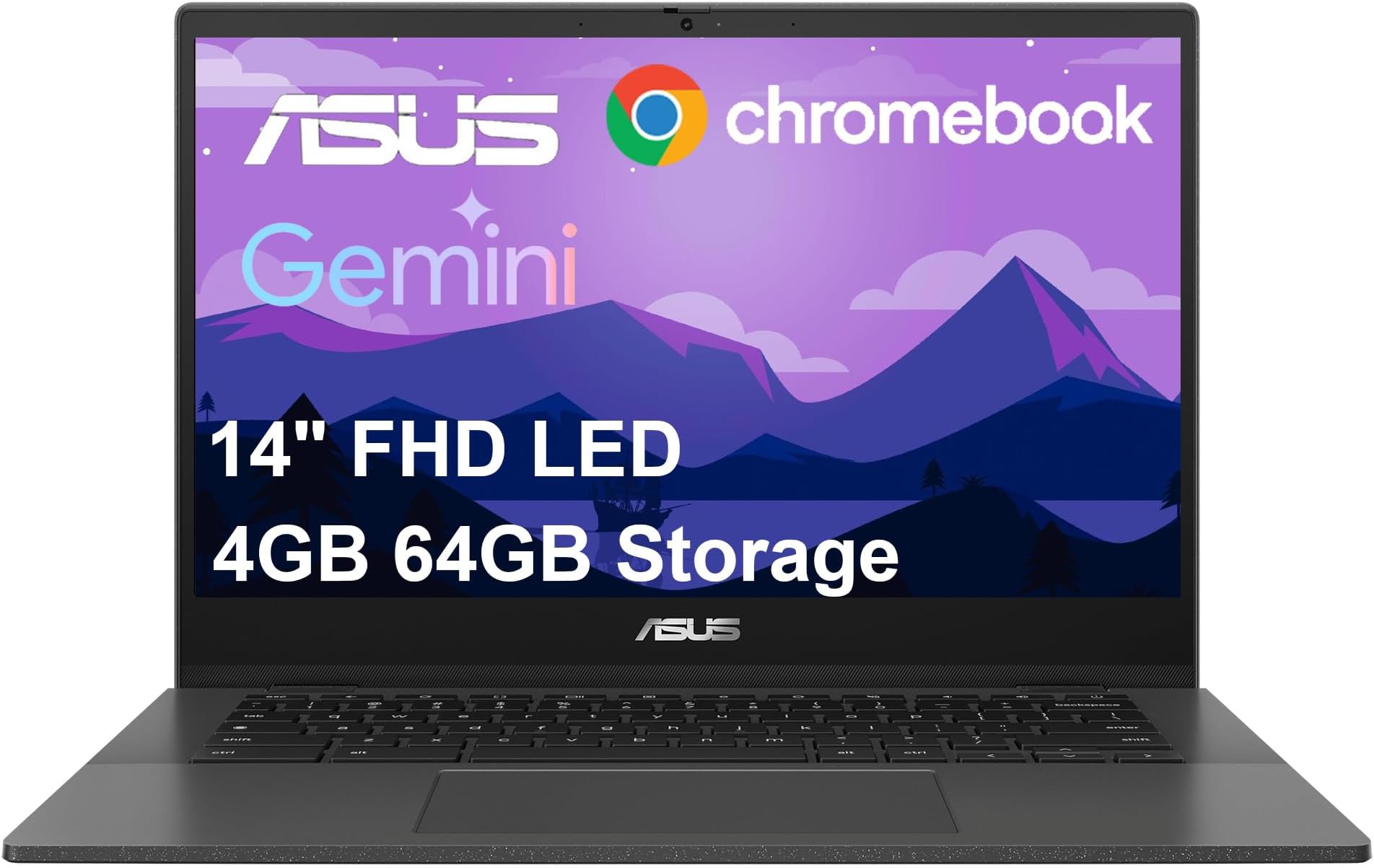 ASUS Chromebook CM14 Laptop (14" FHD LED Anti-glare, MediaTek Kompanio 520, 4GB RAM, 64GB eMMC), Ruggedized, Home & Student, Light Weight, 15-Hr Long Battery Life, Webcam, Wi-Fi 6, Type-C, Chrome OS