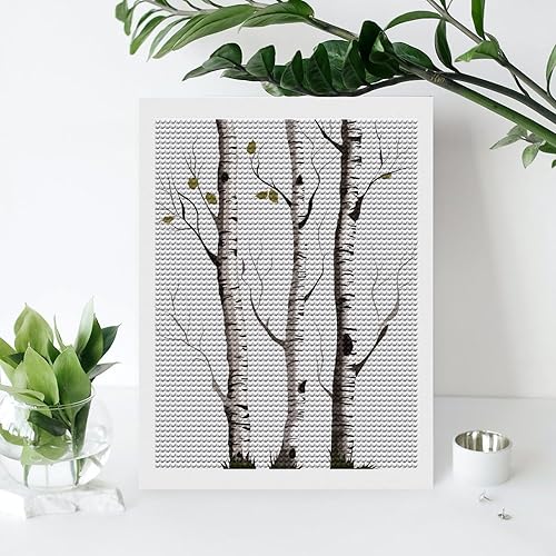 Miniatura 7 de QMNVBDS Birch Tree Diamond Painting Diamond Art Kits for Adults Round Dirll Diamond Painting Kit Diamond Painting Kits for Adults Beginners Gem Art