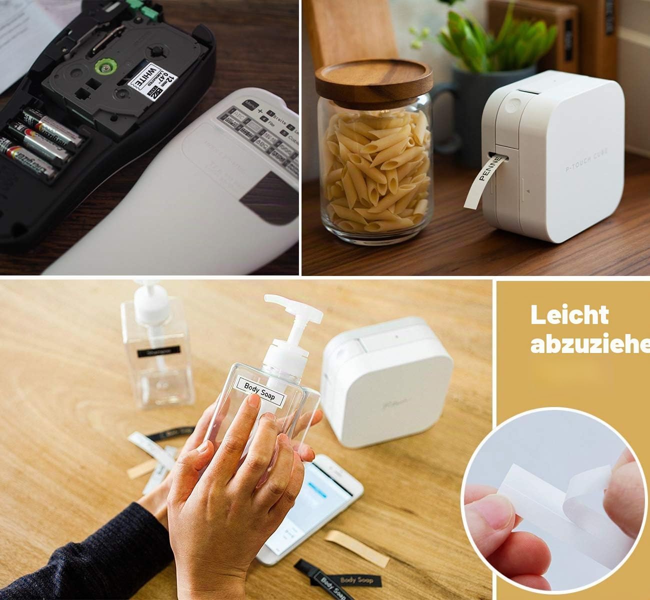 Ruban Étiqueteuse Cassette 12mm x 8m Noir sur Blanc Compatible Brother P-Touch PT-E100 PT-E200