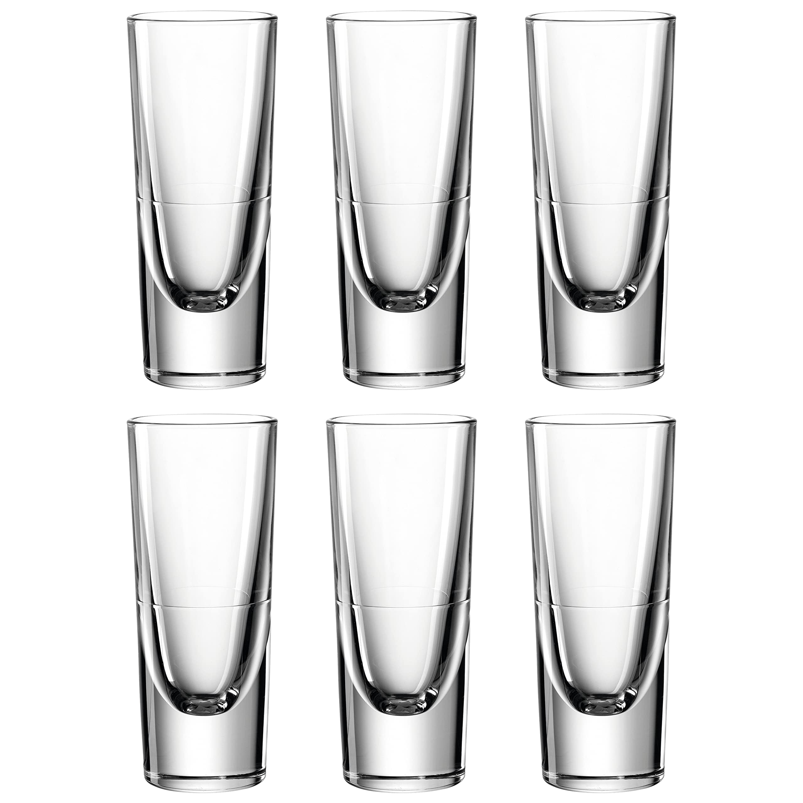 Leonardo Gilli 043406 Grappa Glass, Shot Cups Made of Glass, Dishwasher Safe Stamper, Set of 6, 15 cl