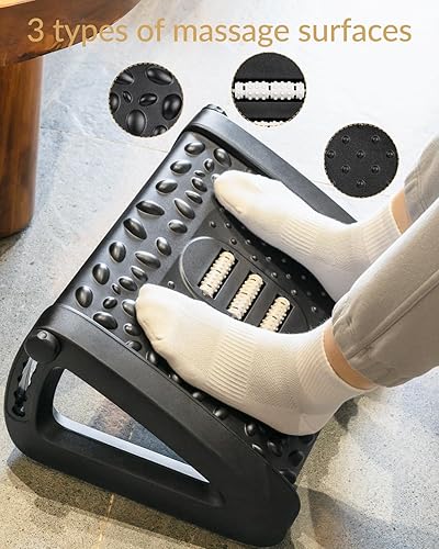 Miniatura 3 de Reposapiés ajustable debajo del escritorio para uso en la oficina, taburete de masaje para pies, reposapiés ergonómico, trabajo desde casa