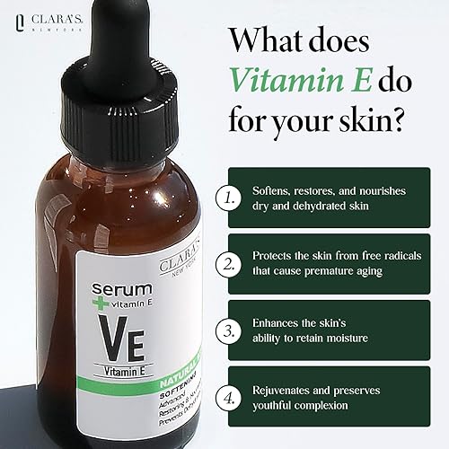 Miniatura 2 de CLARA'S NEW YORK  Suero facial suavizante de vitamina E  Protege la barrera cutánea, alisa, restauradora y nutritiva  Formular ligero no graso