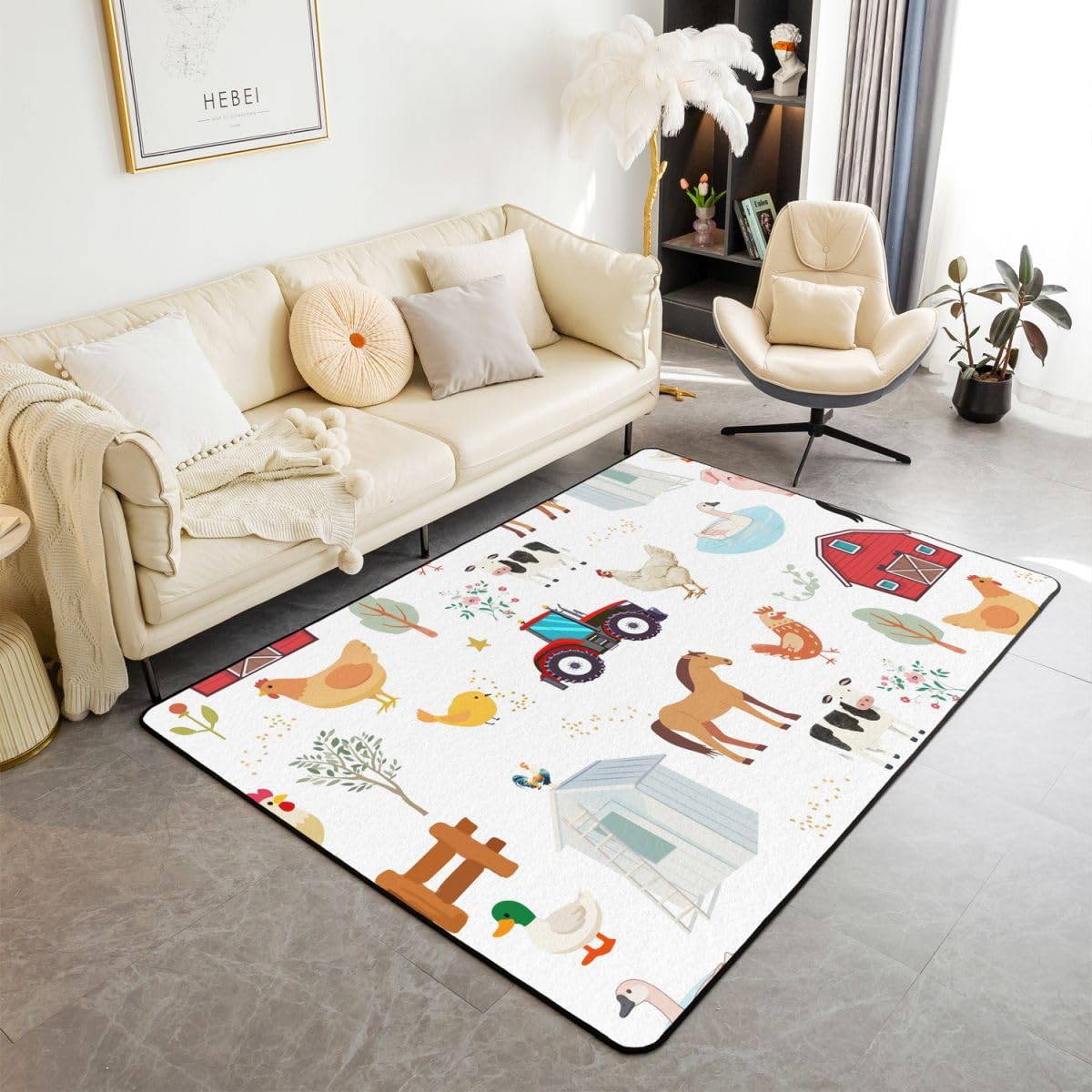 Loussiesd Alfombra decorativa para habitación de bebé, 150 x 200 cm
