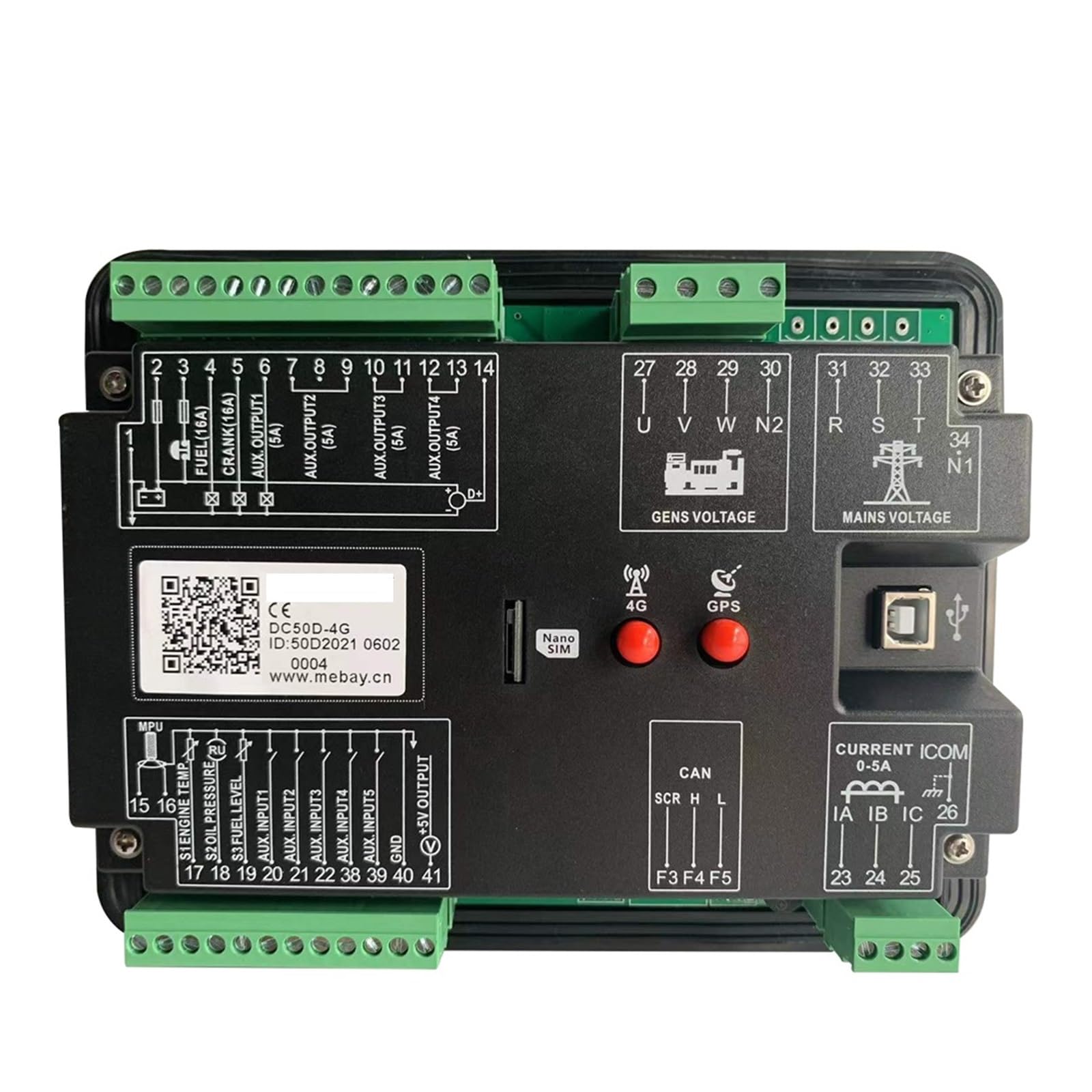 Controlador de generador DC50D Módulo de Control del Conjunto del Motor Panel Modificado Panel de Control Inteligente de Alta Potencia 12 V