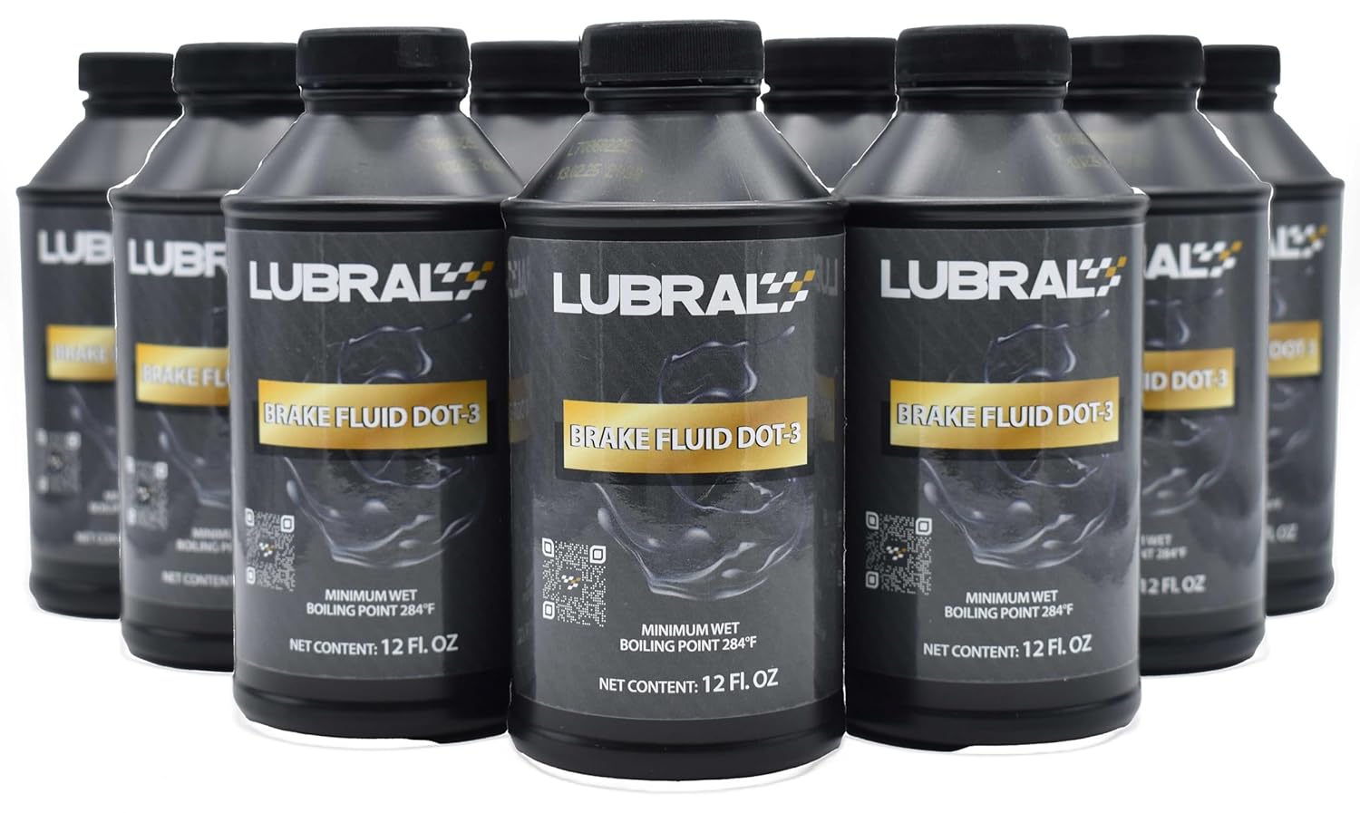 DOT 3 Brake Fluid | High Boiling Point, Corrosion Protection & Chemical Stability | Compatible with Disc, Drum & Mixed Brake Systems | Light & Heavy‑Duty Vehicles|12 Oz | 12 Pack