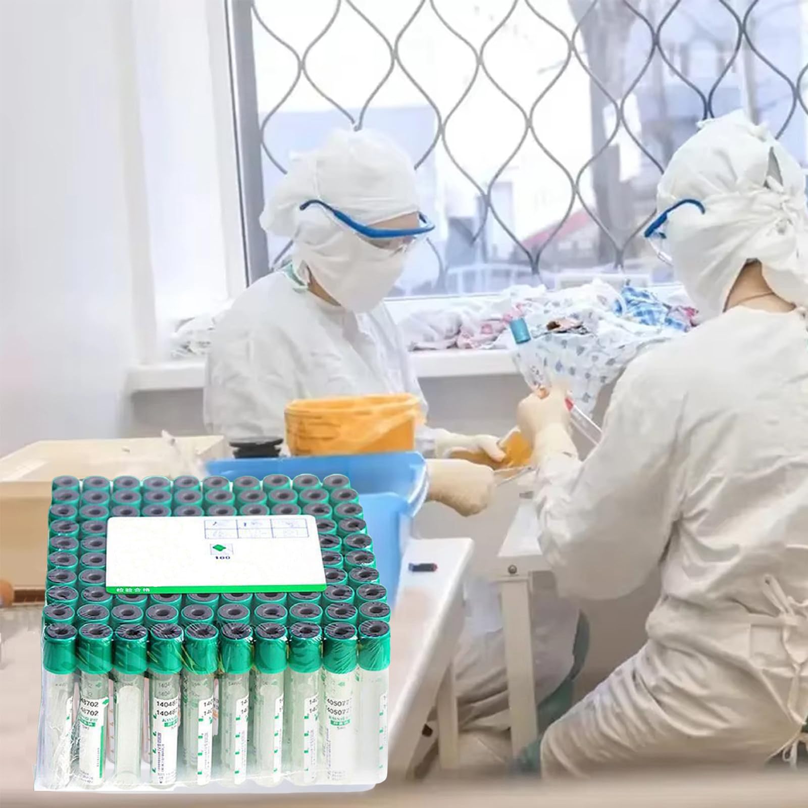 Tubos de extracción de Sangre al vacío para centrífuga - 100 Tubos de ensayo de Vidrio Pet para centrífuga de Laboratorio, Tubos de extracción de Sangre al vacío compatibles.