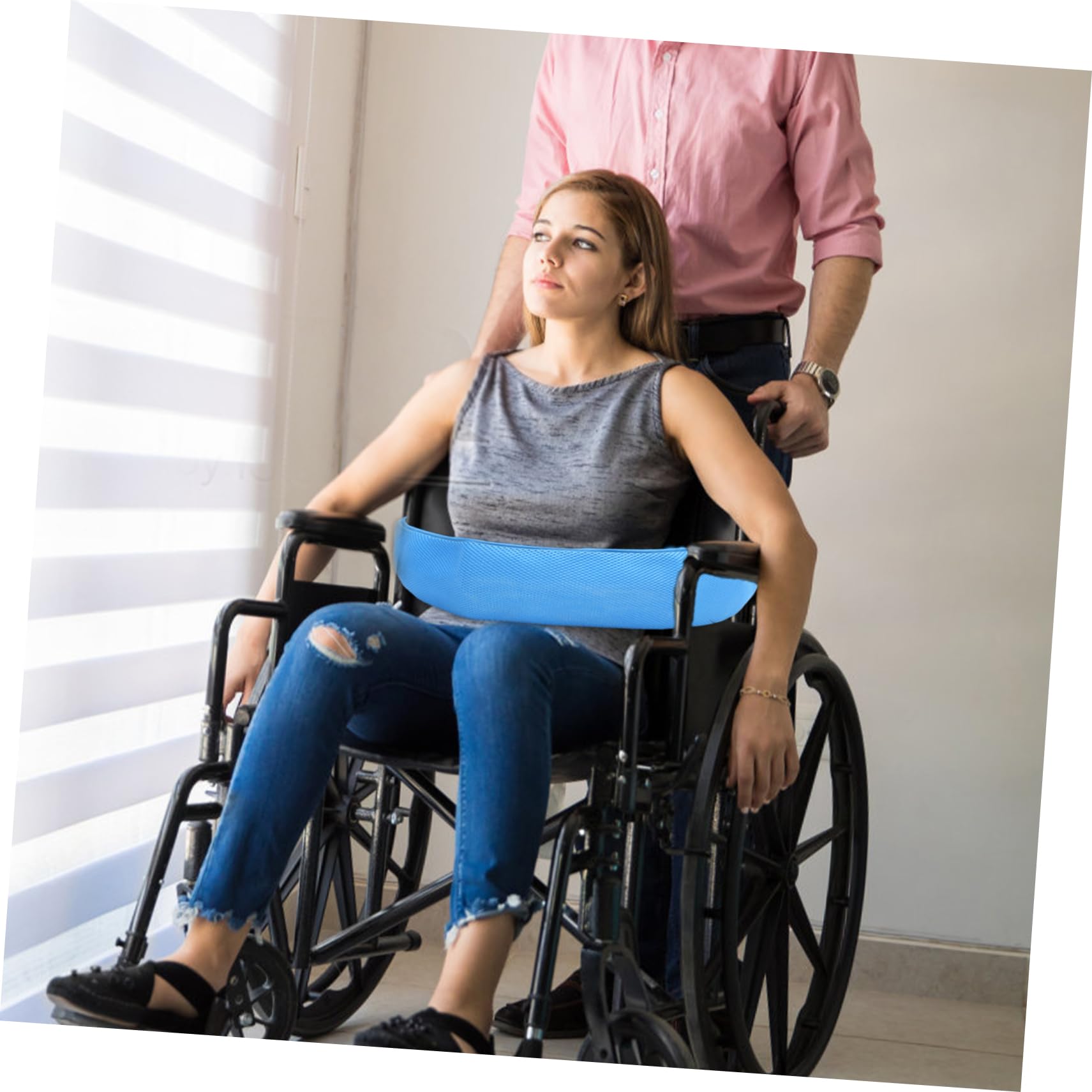 FRCOLOR Wheelchair Belt Chair Belt Non Strap Mesh Material Comfortable and Secure for Patients