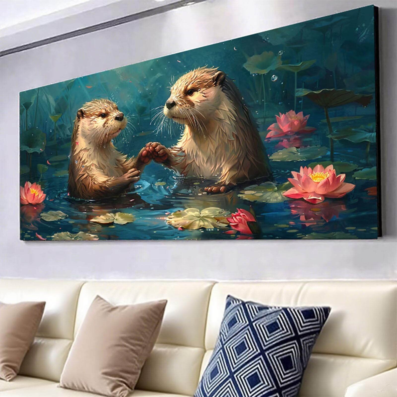 Diamentowe malowanie jeże diamentowe malowanie dla dorosłych, 5D diamentowe rysunki lotosu obrazy diamentowe, 60 x 120 cm diament sztuka haft krzyżykowy puzzle rzemiosło dziewczyna dekoracja ścienna