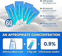 Vista 3 de Neti Pot - Botella de enjuague sinusal de 260 ML con 60 paquetes de sal de lavado nasal y termómetro adhesivo, limpiador de lavado nasal, enjuague a