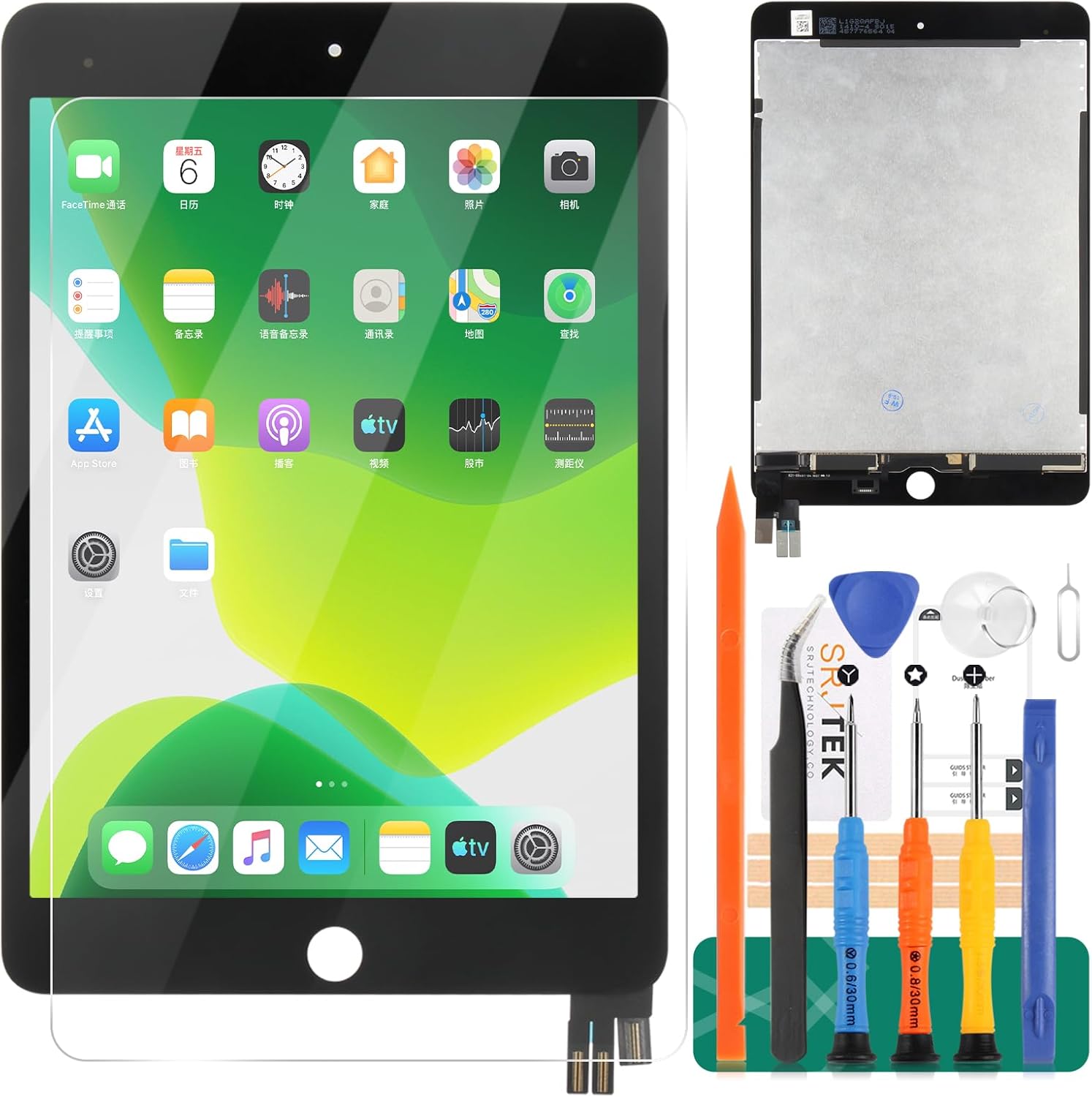 Screen Replacement for iPad Mini 5 A2133 2124 2126 Display LCD Touch Screen Digitizer Assembly (Black)