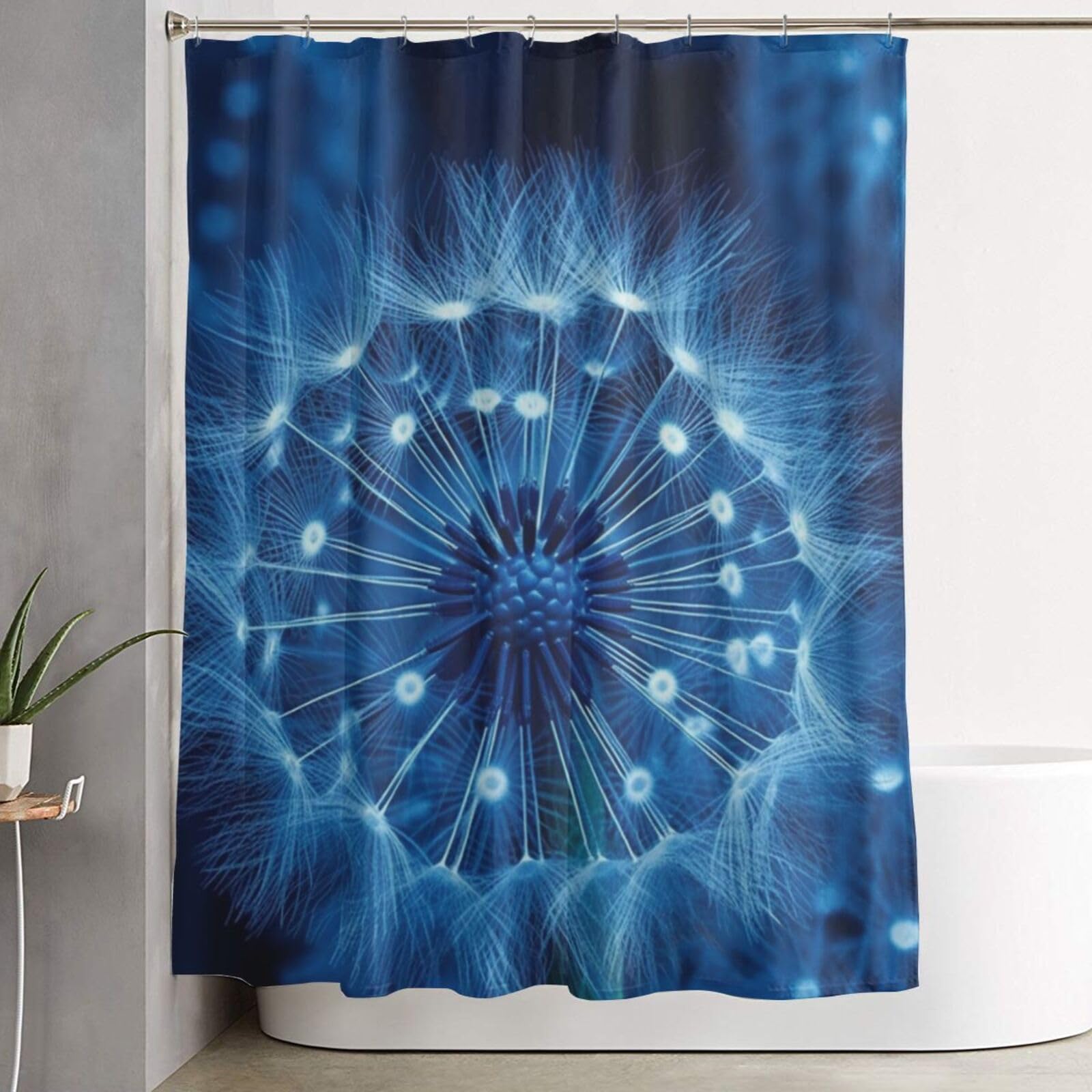 Rideau de douche épais anti-moisissure et hydrofuge bleu pour salle de bain