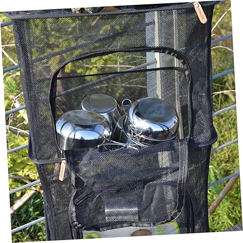 Miniatura 5 de Zerodeko Red de secado de malla para colgar alimentos, red plegable de malla de pescado, secadora de malla para colgar, estante plegable para platos